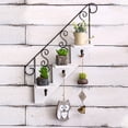 thumbnail image 6 of Firlar Stairs Wall-Mounted American Living Room Flower Stand Wrought Iron Racks Wall-Mounted Potted Dolls Shelf Hook Decorations, 6 of 17