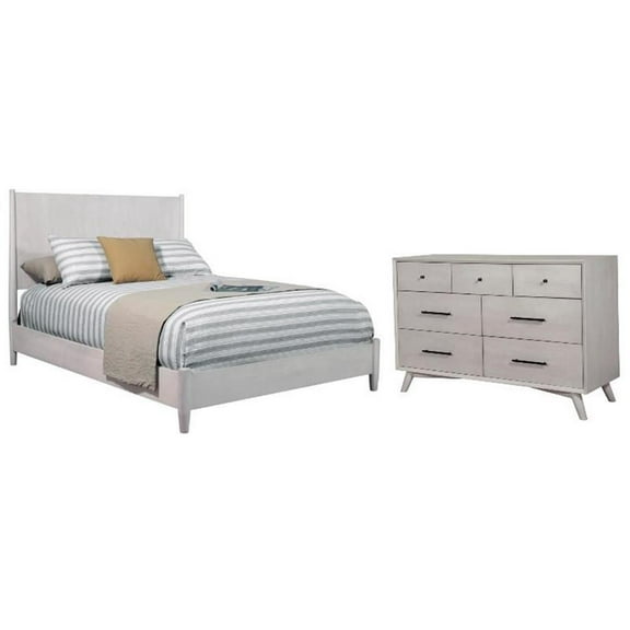 Home Square 2-Piece Set with Flynn Full Size Panel Bed & 7 Drawer Dresser