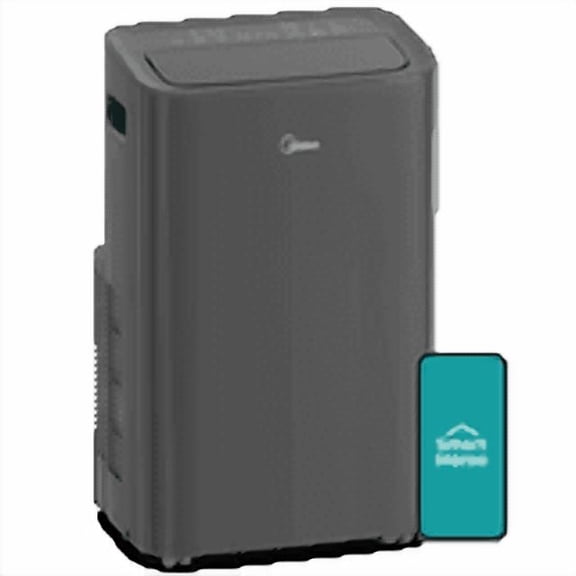 Restored Midea 10,000 BTU Portable Air Conditioner, Adjustable Settings, Programmable Timer, Wi-Fi and Alexa, Gray