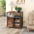 thumbnail image 1 of Giantex Rolling File Cabinet w/Charging Station, Mobile Lateral Filing Cabinet w/Adjustable Shelf, Printer Stand, Brown, 1 of 8