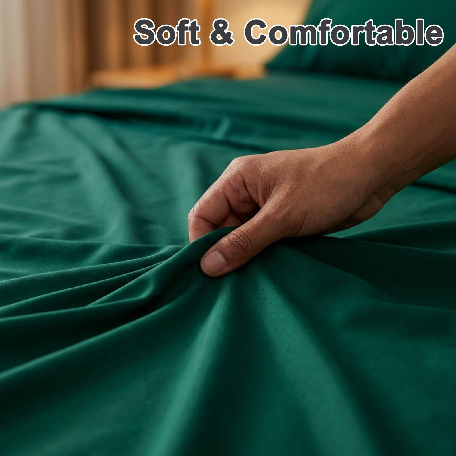 4Pcs Ultra-Soft 85g Sheet and Pillowcase Set, Soft Solid Color, Machine Washable, Suitable For All Seasons, Christmas Comfortable Bedding Set, Available For Single, Double, King, and Queen Beds