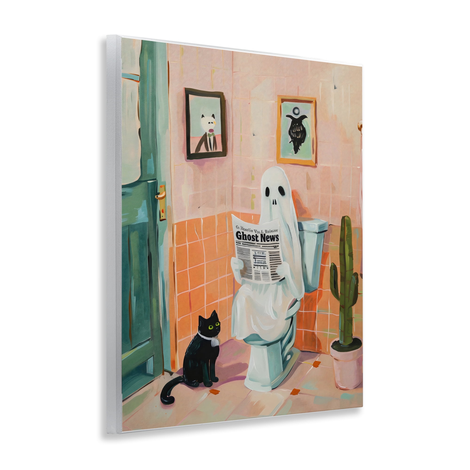 Stupell Industries Ghost Reading Newspaper Wall Plaque Art, design by The Prints Vibe