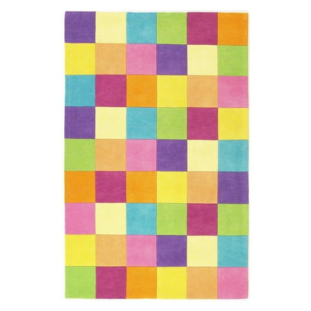 KAS Rugs Kidding Around 0420 Girls Color Blocks Hand-Tufted 100% Multi-Textured