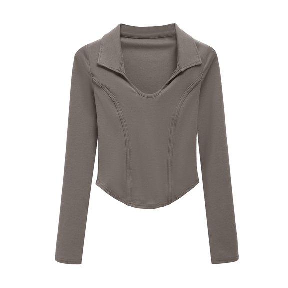 Workout Shirts for Women Long Sleeve Yoga Tops Casual Hiking Tee Shirt Athletic Breathable Top Quick Dry