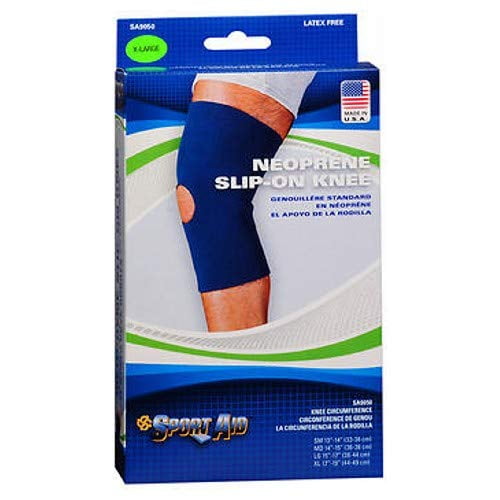 Sportaid , Manchon de Genou, Rotule Ouverte, Néoprène Bleu - Très Grand