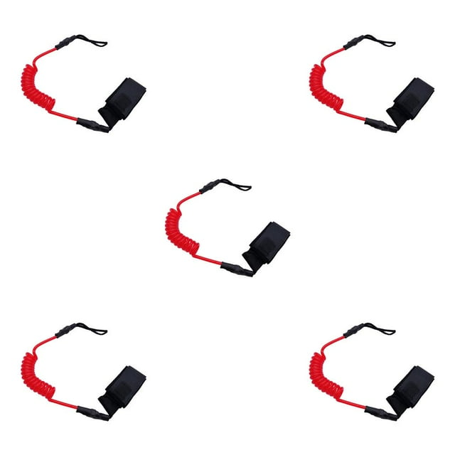 relayinert Laisse Élastique 1/2/3/5 pour Tiges de Sécurité à Pagaie et Bateaux Extensible et Résiliente Rouge 45cm 5 Pcs