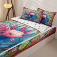 thumbnail image 3 of Homewish Kids Pink Axolotl Zipper Full Size Comforter Sets with Fitted Sheet and 2 Pillowcases, Ocean Cartoon Animal Zipper Bedding Set, Polka Dots Reversible, 4-Piece, 3 of 6