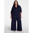 thumbnail image 2 of Terra & Sky Women's Plus Fleece Wide Leg Sweatpants, Sizes 0X-5X, 2 of 5