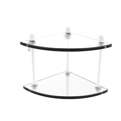 Two Tier Corner Glass Shelf