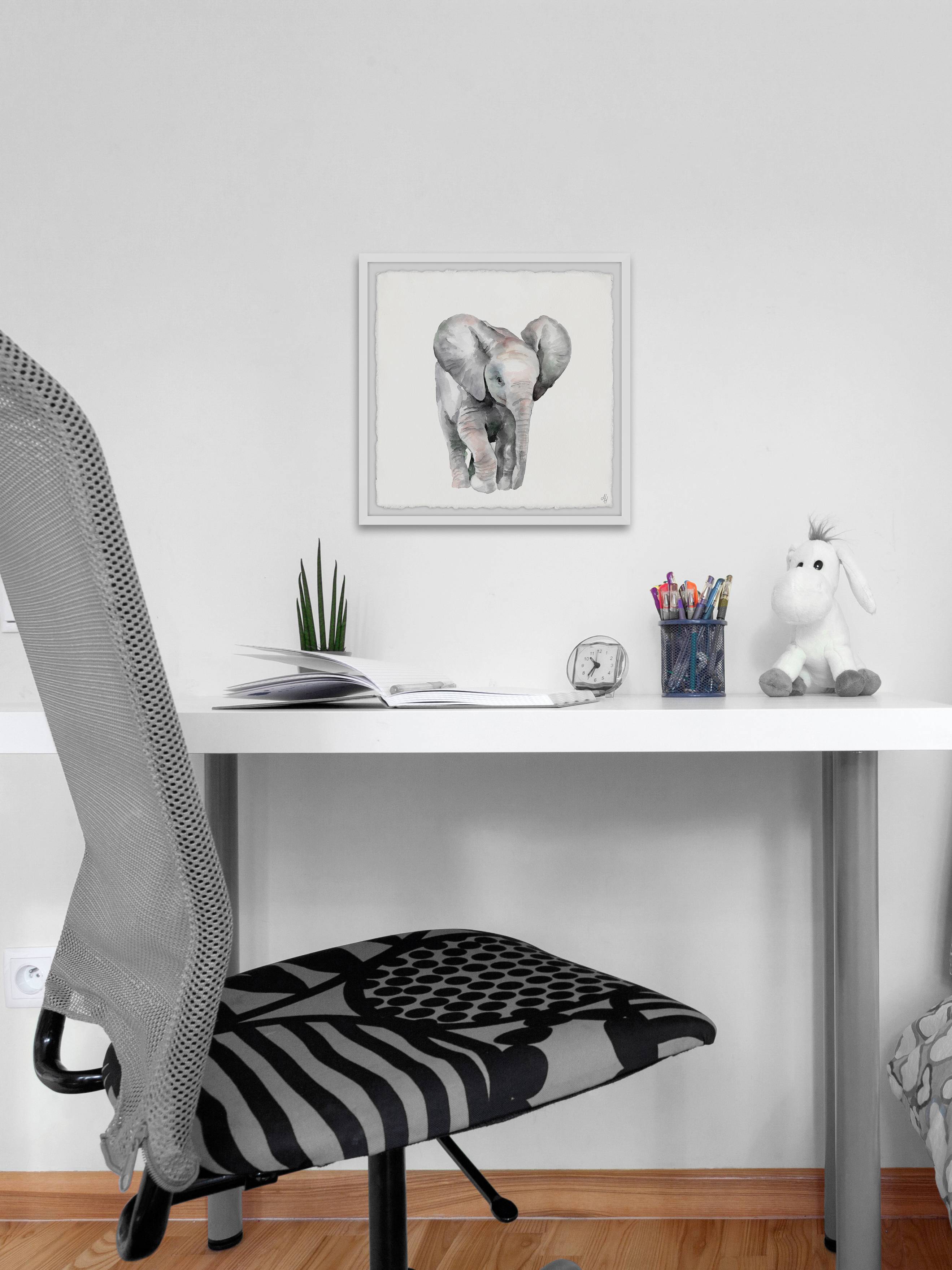 Marmont Hill Lonely Elephant Framed Wall Art, 32.00" x 1.50"