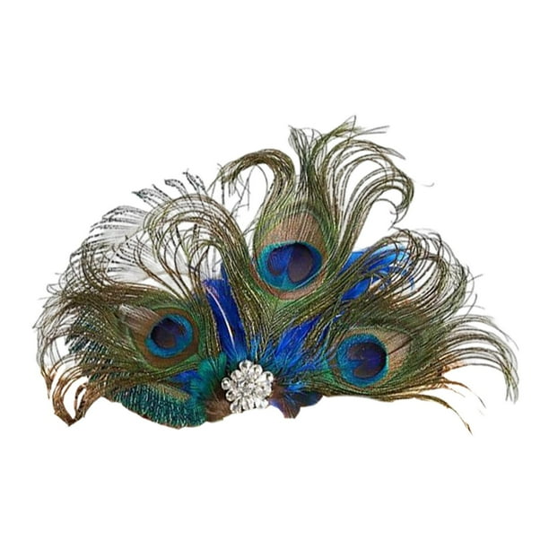 Women Feather Hair Clip Fascinator 20 s Rhinestones Elegant Hairpin Walmart