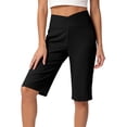 thumbnail image 3 of QATAINLAV Women's Bermuda Long Shorts 12" High Waisted Knee Length Shorts for Summer Athletic Running Shorts Black XXL, 3 of 8