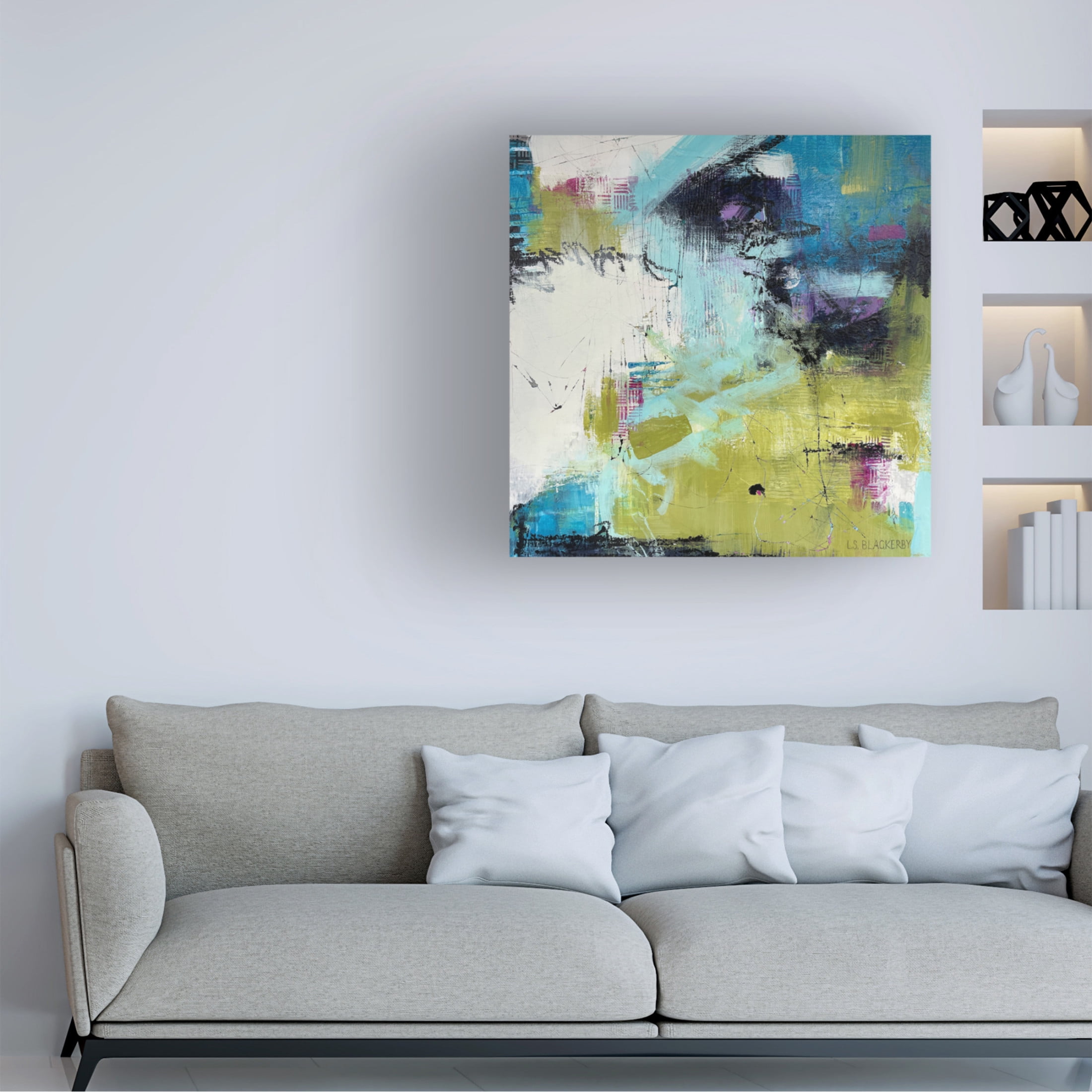 Canvas Wall Art - Linda S. Blackerby 'Moonrise' Wall Art for Living Room, Bedroom, or Office Décor by Trademark Fine Art - 24 x 24 Inches