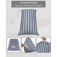 thumbnail image 7 of Navy Blue Striped Pillow Covers Standard Size 2 Pack, Farmhouse Striped Geometric Art Soft Bed Throw Pillowcases Breathable Cooling Long Lumbar Body Pillow Sham Cover for Bed Sofa 20''x26'', 7 of 7