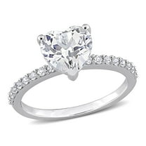 Everly Women's Created White Sapphire Engagement Ring in 10K White Gold
