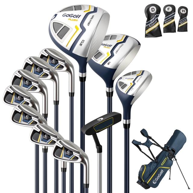 Costway 12 Pieces Men's Complete Golf Club Set Right Hand 460CC #1 Driver & #3 Fairway