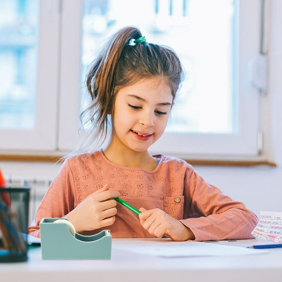 WHAMVOX White Plastic Tape Dispenser with Weighted Base for Office Use Portable and 1 Set