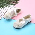 thumbnail image 5 of Zapatos de cuero para niñas, zapatos de princesa con diamantes de imitación, zapatos de primavera y otoño para niños con suela suave de cristal, zapatos blancos, 5 of 5