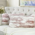 thumbnail image 6 of Home Soft Things Jacquard Faux Fur 2 Piece Throw Pillow Cover Set - Pink - 14" x 26", 6 of 7