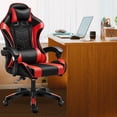 thumbnail image 2 of Graflsoa Ergonomic Multi-Functional Gaming Chair with Adjustable Recline, Lumbar Massage, and Swivel Base for Office, Home, and Gaming Use - Red/Black Leather Design, 2 of 7
