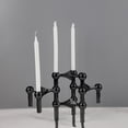 thumbnail image 4 of Candle Holder Set - Decorative Candle Stick Candle Holders - Modern Decor for Dining Table , Living Room Coffee Table , Or Shelf - Minimalist Candelabra for 3 Taper Candles (Black), 4 of 6