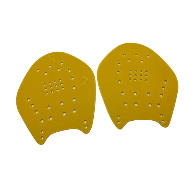 tamizeot Raquettes de Natation en Silicone PP pour Sports Nautiques, Entraînement Intérieur, Raquettes Rouges Jaunes G