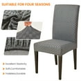thumbnail image 3 of 4Pcs Chair Covers Stretch Dining Chair Slipcover Removable Chair Protector for Dining Room, Hotel, Ceremony, Machine Washable Small square Jacquard Knitted Fabric, 3 of 7