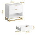 thumbnail image 3 of Studyset 3 Drawer Dresser for Bedroom, Wood Chest of Drawers with Storage,Tall Nightstand with Cut-Out Handles  Wood Dresser＆Chest of Drawers, Accent Storage Cabinet Boho Dresser Chest, 3 of 7