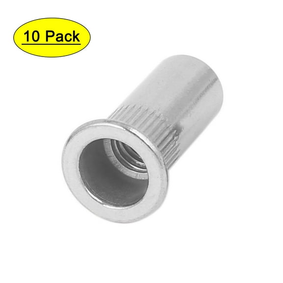 Unique Bargains M8x27mm 304 Stainless Steel Straight Knurled Closed End Rivet Nut Fastener 10pcs