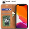 thumbnail image 3 of Premium PU Leather Flip Folio Case for iPhone 12 Pro Max 6.7 inch 2020, Protective Case with Kickstand Card Slot Holder Hidden Magnetic Closure Shockproof Wallet Cover - Brown, 3 of 15