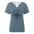 thumbnail image 4 of Bainana Casual Tops For Women Cartoon Print Short Sleeve V Neck T Shirt Soft Breathable Ladies Everyday Wear Basic Tee Top Light Blue Size L, 4 of 4