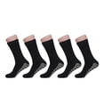 thumbnail image 4 of 5 Pairs Black Non Skid Hospital, Yoga, Pilates, Gripper Slipper Socks Men's or Women Mid Calf Size XXL, 4 of 7