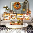 thumbnail image 5 of Set of 4 Fall Pillow Covers 16x16 Inch Fall Thanksgiving Throw Pillows Covers Autumn Pumpkins Leaves Decorative Cushion Covers Home Outdoor Sofa Couch Pillow Cases for Fall Decorations (16 by 16), 5 of 5