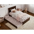 thumbnail image 4 of Felicity Twin Wood Platform Bed with Panel Footboard and Twin Trundle in Walnut, 4 of 10