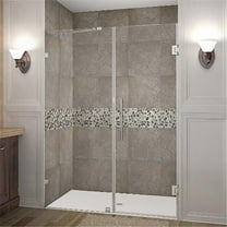 Nautis 52 x 72 in. Completely Frameless Hinged Shower Door in Chrome