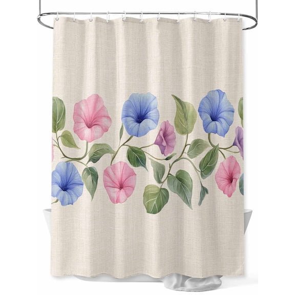 Shower Curtain Watercolor Watercolor Shower Curtains for Bathroom, Waterproof Polyester Shower Curtain Set with Hooks, Small Stall Size 36" x 72" Blue Pink Flower