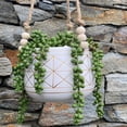 thumbnail image 4 of Flora Bunda CT593E-GD 6' Gold Geo Ceramic Hanging Planter with Beads, 4 of 5