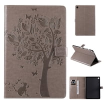 Dteck Galaxy Tab S5e Case, Embossed Tree PU Leather Magnetic Flip Stand Folio Case Built-in Card Slots/Cash Pocket Fit for Samsung Galaxy Tab S5e 10.5 inch 2019 SM-T720 T725, Gray