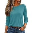 thumbnail image 4 of Long Sleeve Shirts For Women Casual Tops Fall Outfits 2026 Winter Clothes Breathable Comfort Lightweight Basic Tees Solo Or Layered, 4 of 5