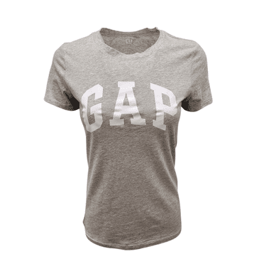 GAP Women's Logo T-Shirt Light Grey (White Logo) XS