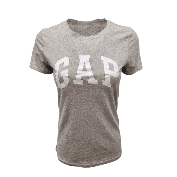 GAP Women's Logo T-Shirt Light Grey (White Logo) XS