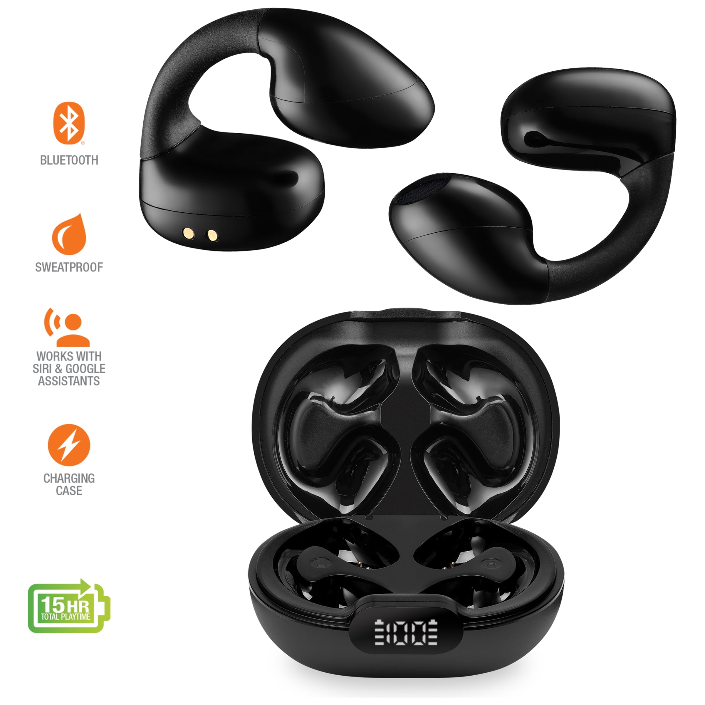 iLive Clear Truly Wireless Open Ear Clip Earbuds, IAEBTO25B