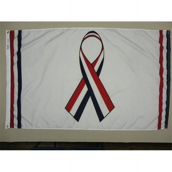 Annin Flagmakers 2786 Nylon Glo Ribbon Flag Red & White & Blue, 3 x 5 ft.
