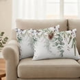 thumbnail image 2 of Christmas Botanical Outdoor Pillow Covers 20"x12" Set of 2,Waterproof Throw Pillow Covers for Patio Furniture,Eucalyptus Leaves Xmas Pinecone Cotton Decorative Cushion Pillowcases for Garden Sofa, 2 of 9