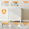 thumbnail image 3 of VENTOPYR 3 Drawer Dresser,Morden White Chest of Drawer for Bedroom,Wood Storage Dresser for Living Room, Study Room, 3 of 7