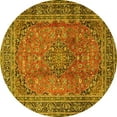 thumbnail image 1 of Ahgly Company Indoor Round Persian Yellow Traditional Area Rugs, 5' Round, 1 of 4