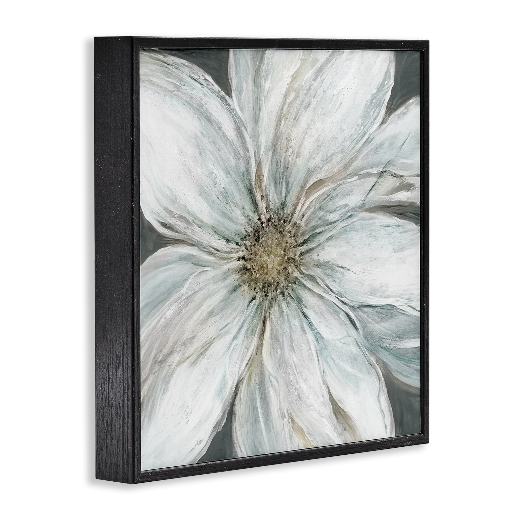 Stupell Industries Large White Flower Closeup Black Framed Giclee Art, design by Carol Robinson