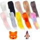thumbnail image 1 of 10 piezas de tela de pelo sintético en 10 colores, 2 x 59 pulgadas, tiras de pelo suave y esponjoso para tela de peluche Therian., 1 of 5
