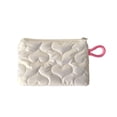 thumbnail image 2 of Quilted Heart Cosmetic Storage Pouch Portable Organizer, Lightweight Zipper Bag For Earphones Coins Makeup And Small Essentials, Compact Travel Accessory Storage Solution, 2 of 6