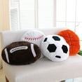 thumbnail image 2 of Hesroicy Throw Pillow Ultra Soft Companionship Fluffy Simulation Basketball Soccer Shape Sofa Cushion for Ball Game Fan, 2 of 8